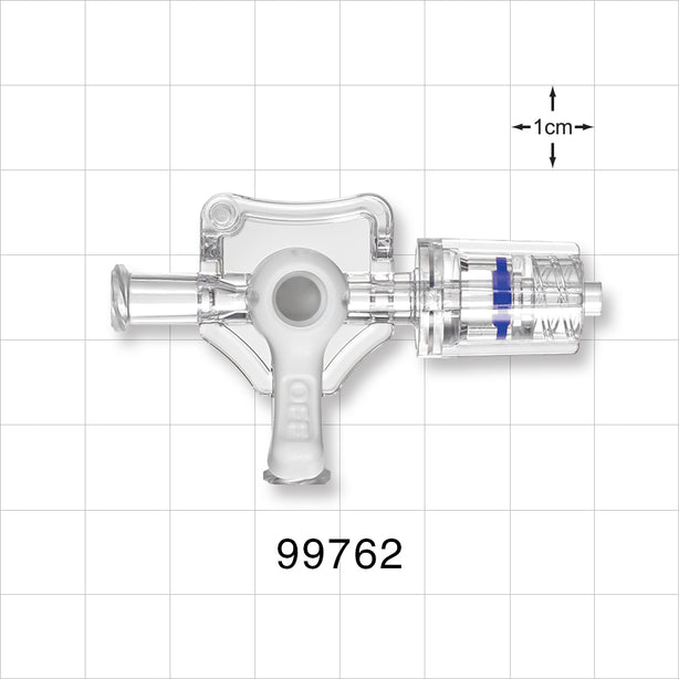 3-Way Stopcock, 2 Female Luer Locks, Rotating Male Luer Lock - 1050 psi - 99762