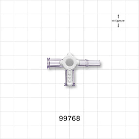 3-Way Stopcock, 2 Female Luer Locks, Male Luer Slip - 29 psi - 99768