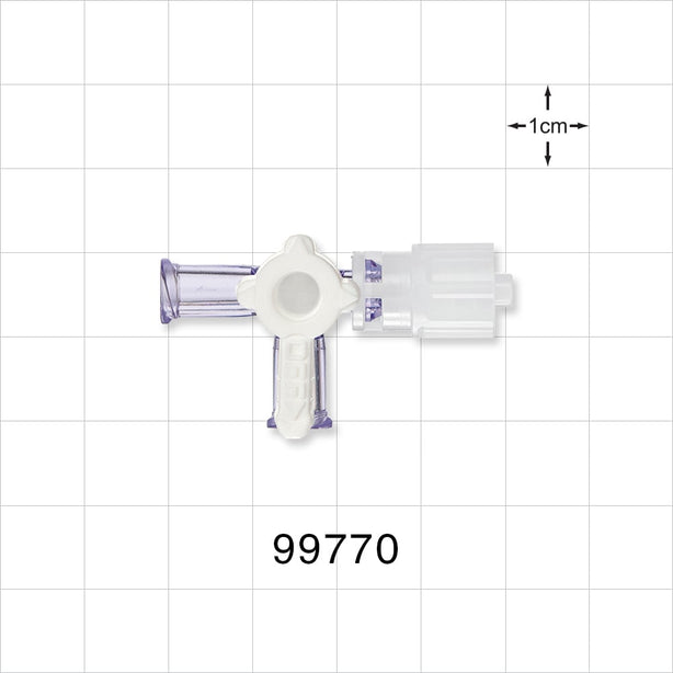 2-Way Stopcock, 2 Female Luer Locks, Rotating Male Luer Lock - 43 psi - 99770