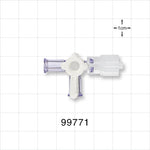 3-Way Stopcock, 2 Female Luer Locks, Rotating Male Luer Lock - 43 psi - 99771