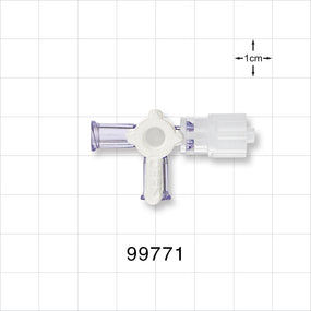 3-Way Stopcock, 2 Female Luer Locks, Rotating Male Luer Lock - 43 psi - 99771