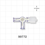 4-Way Stopcock, 2 Female Luer Locks, Rotating Male Luer Lock - 43 psi - 99772
