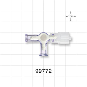 4-Way Stopcock, 2 Female Luer Locks, Rotating Male Luer Lock - 43 psi - 99772