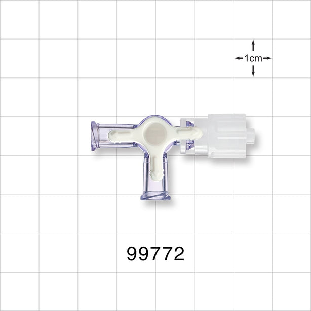 4-Way Stopcock, 2 Female Luer Locks, Rotating Male Luer Lock - 43 psi - 99772