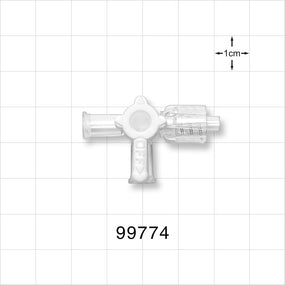 2-Way Stopcock, 2 Female Luer Locks, Male Luer with Spin Lock - 43 psi - 99774