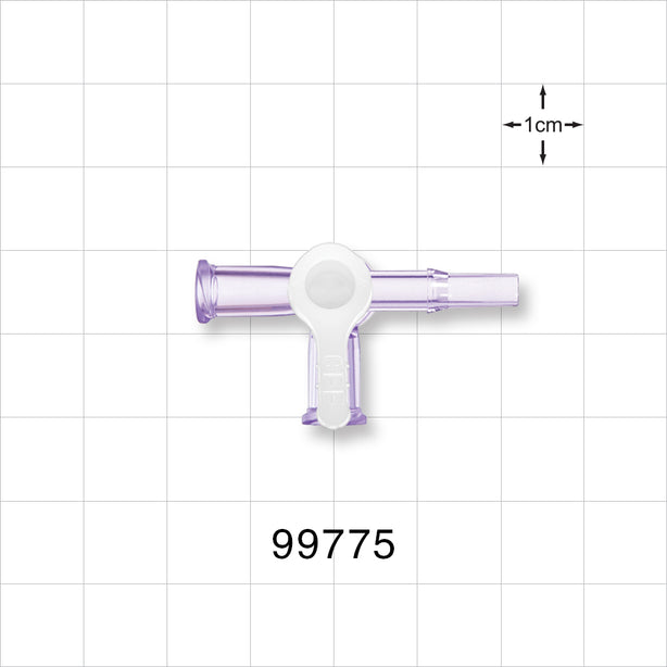 2-Way Stopcock, 2 Female Luer Locks, Male Luer Slip - 43 psi - 99775