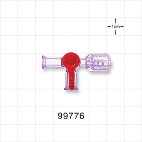 2-Way Stopcock, 2 Female Luer Locks, Male Luer with Spin Lock - 43 psi - 99776