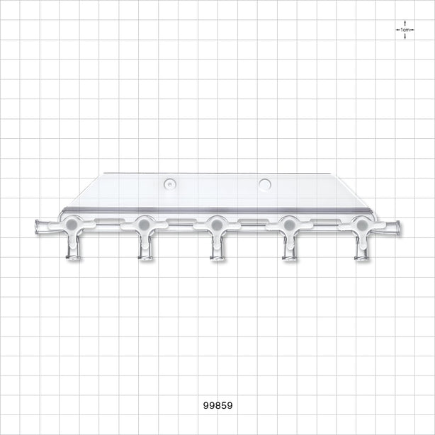 5-Gang Stopcock Manifold, 7 Female Luer Locks - 29 psi - 99859