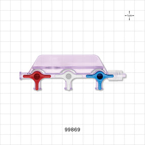 3-Gang Stopcock Manifold, 4 Female Luer Locks, Male Luer with Spin Lock - 58 psi - 99869
