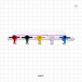 5-Gang Stopcock Manifold, 6 Female Luer Locks, Male Luer with Spin Lock - 58 psi - 99871