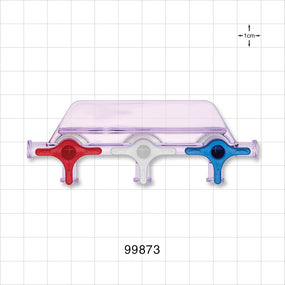 3-Gang Stopcock Manifold, 5 Female Luer Locks - 58 psi - 99873