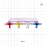 4-Gang Stopcock Manifold, 6 Female Luer Locks - 58 psi - 99874