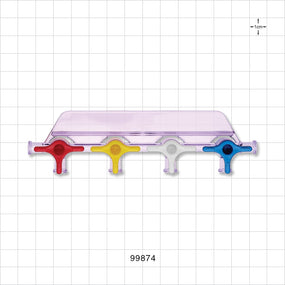 4-Gang Stopcock Manifold, 6 Female Luer Locks - 58 psi - 99874