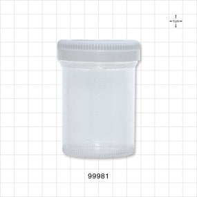 Specimen Container w/White Cap - 120 ml; 2.1 inch Opening (53 mm) - 99981
