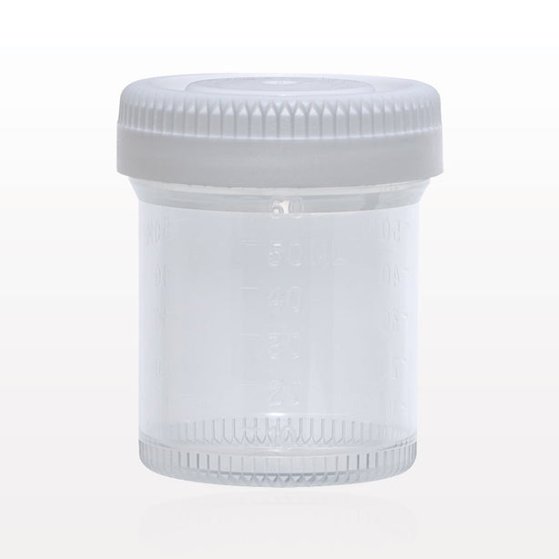 Specimen Container w/White Cap - 60 ml; 1.9 inch Opening (48 mm) - 99984
