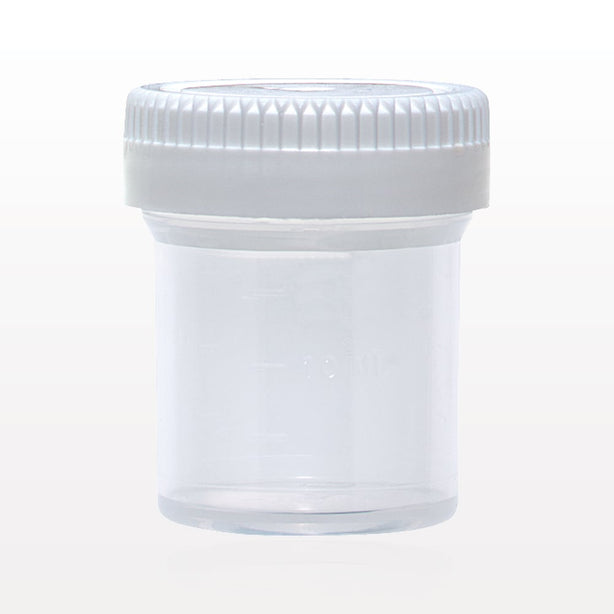Specimen Container w/White Cap - 20 ml; 1.4 inch Opening (35 mm) - 99986