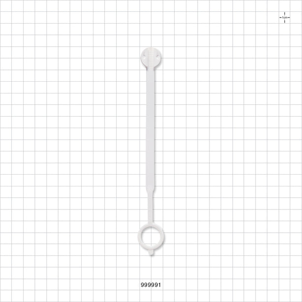 General Purpose Re-opening Plastic Bag Tie, Ratchet with Ring, White - 7 inch (178 mm) - 999991