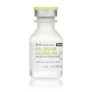 Single Dose Plastic Fliptop Vial (Solution), Sodium Chloride (NaCl) Injection Solution, 0.9%, 20 mL, Pfizer Hospital - 00409-4888-20 - 25 Each