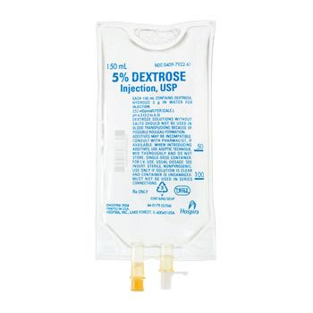 Icu Medical Large Volume Parental 07922-61 Diluent 5% Dextrose Injection Solution, 150 mL, Bag, USP - MDL-ABB079226164 - 32 Each