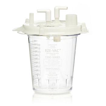 Amsino Suction Eze-Vac Disposable Canister and Lid with 2 Elbows, 1,200 mL - 43203-01 - 1 Each
