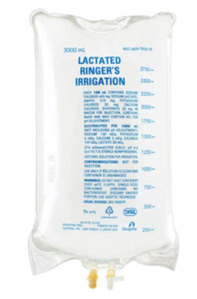 ICU MEDICAL General Lactated Ringer's Irrigation Solution, 3000 mL, Bag - 07828-08 - 4 Each