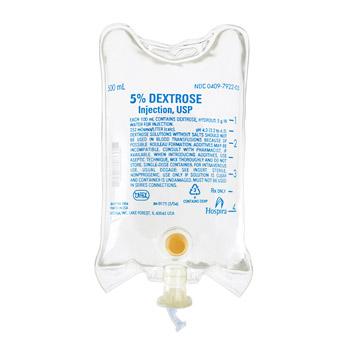 Icu Medical Large Volume Parental 07922-03 Diluent 5% Dextrose Injection Solution, 500 mL Bag, USP - MDL-ABB792203H - 1 Each