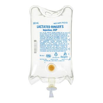 Lactated Ringer's Injection Solution, 500 mL, USP - 07953-03 - 1 Each