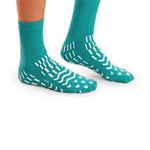 Encompass Confetti Treads Calf-Length Terry Slip-Resistant Slippers, Adult 2X Large, Teal - V0211 - 48 Pair