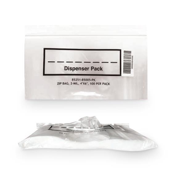 Action Health 2-Mil Zip Bags with Dispenser Pack 85251-85008-PK - 1000.0 Each