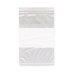 Action White Block Zip Bag, Reclosable, 2 Mil, 3" W x 4" H - 85251-85028 - 1000 Each