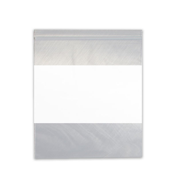 Action White Block Reclosable Zip Bag, 2 mil, 9" W X 12" H - 85251-85034 - 100 Each