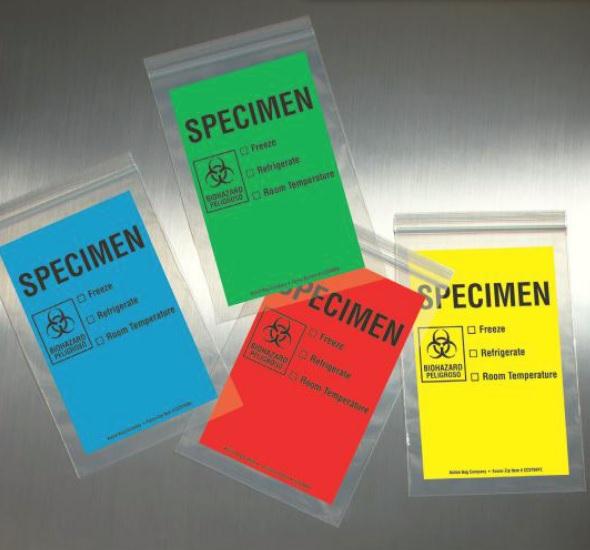 Action Color Color-Coded Specimen Bag with Pouch, Blue, 6" x 9" - CCST69BL - 1000 Each