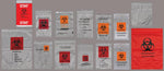 Econo-Zip Transport Bag with Flap, Specimen, Clear, Orange and Black Biohazard Imprint, 3 Wall, 1.7 mL, Size 4" x 6", Action - STB406-OR - 1000 Each