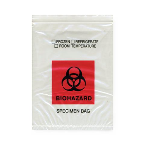 Biohazard Specimen Bag, Red/Black, 8" x 10", Action Econo-Zip Transport - STB8010 - 1000 Each
