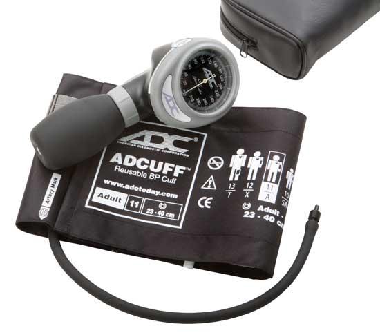 American Diagnostic Diagnostix 703 Palm Aneroid Sphygmomanometer, Adult Size (23 cm - 40 cm), Black - 703-11ABK - 1 Each