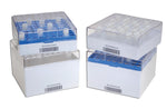 Argos Technologies PolarSafe Polycarbonate Cryovial Boxes Cryobox for 2D Cryogenic Vials, 100 Slots, 5 mL Vials - AGTCRY92