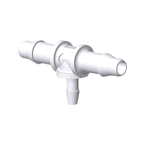 T Connector, Reducer, Barbed, White, 100/Bag - Fits 3/16 inch ID Tubing (0.188 inch, 4.76 mm); Fits 3/32 inch ID Tubing (0.094 inch 2.38 mm) - AHTR6330