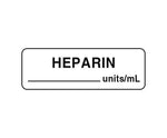 Heparin Label - AL30H - 3 Roll - MDL-AL30H