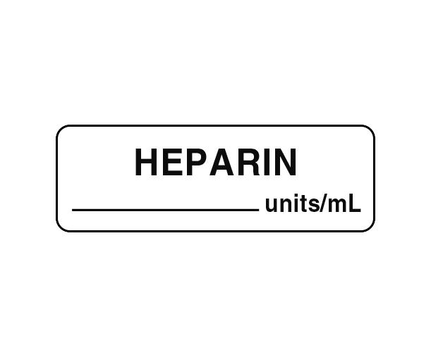 Heparin Label - AL30H - 3 Roll - MDL-AL30H
