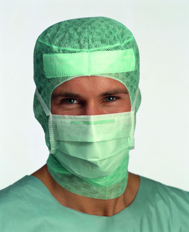 Molnlycke Us Surgine Anti-Fog Medical Face Mask with Tie-Band, Green - 42381 - 60 Each