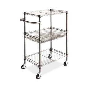 Alera 3-Tier Roll Carts with Wire Shelving ALESW342416BA 1.0 Each