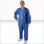 Alpha Pro Tech Critical Cover AlphaGuard and Pants Long Sleeve Scrub Shirt, Round Neck, Blue, Size L - WS-23221-3 - 30 Each