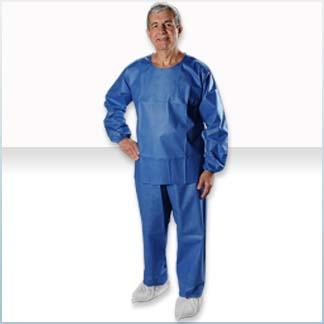 Alpha Pro Tech Critical Cover AlphaGuard and Pants Long Sleeve Scrub Shirt, Round Neck, Blue, Size L - WS-23221-3 - 30 Each