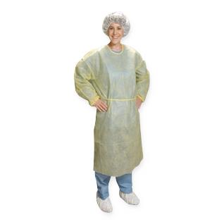 Alpha Pro Tech Critical Cover BarrierTech Lightweight Wraparound Cover Gown with Elastic Wrists, Yellow, Universal - GN-13525-3 - 100 Each