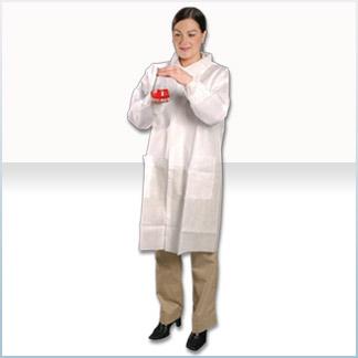 Alpha Pro Tech Critical Cover AlphaGuard Lab Coat, White, with Inset Sleeve, Tapered Collar, Knit Wrist, Snap Close, 3 Pockets, S - ALPLC326321