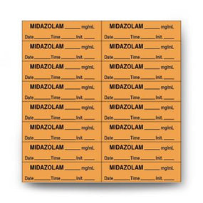 Centurion Midazolam Date/Time/Initials Labels - ALS165 - 3 Pack - MDL-ALS165