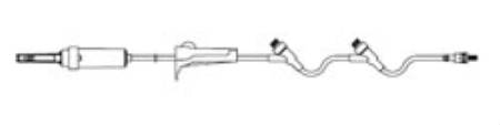 Amsino International Primary IV Administration Set AMSafe® Gravity 2 Ports 10 Drops / mL Drip Rate Without Filter 105 Inch Tubing - Case of 50 - AC3110-CS