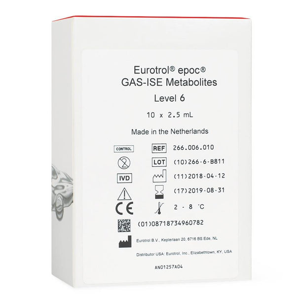 Siemens Blood Analysis System Solutions EPOC Control, Eurotrol Gas-ISE and BUN, Level 6 - 10736513 - 10 Each