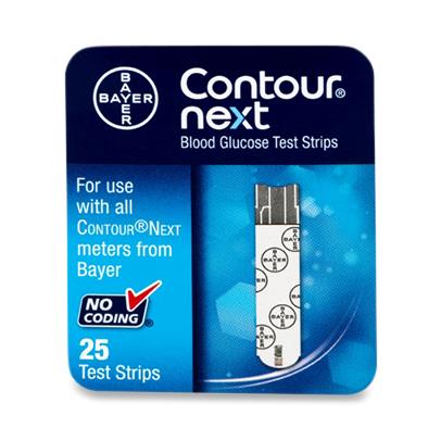 Ascensia Diabetes Care Blood Glucose Test Strips for Contour Next System, 25/Bx - AMV7310