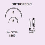 Anchor Products Comp Orthopedic Taper Point Surgical Needles 1869-8DC - 40.0 Each